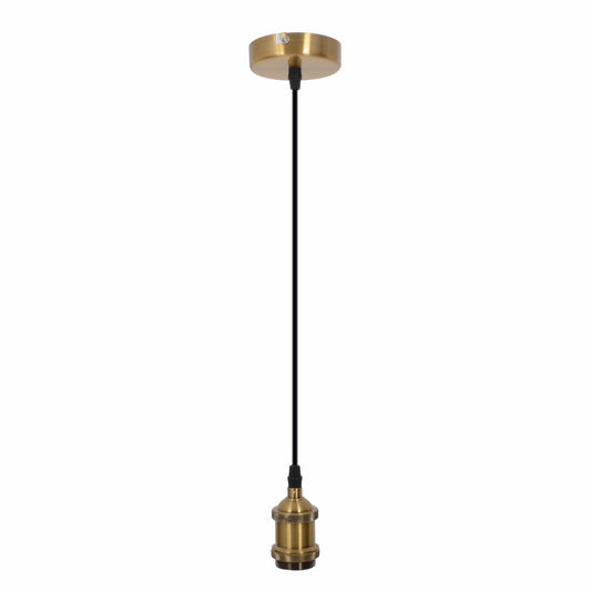 Schroeflaag Pendula textiel "Alfa", gemaakt van metaal- en textielkabel, messing, E27 -versie, verlichting voor woonkamer en kantoor