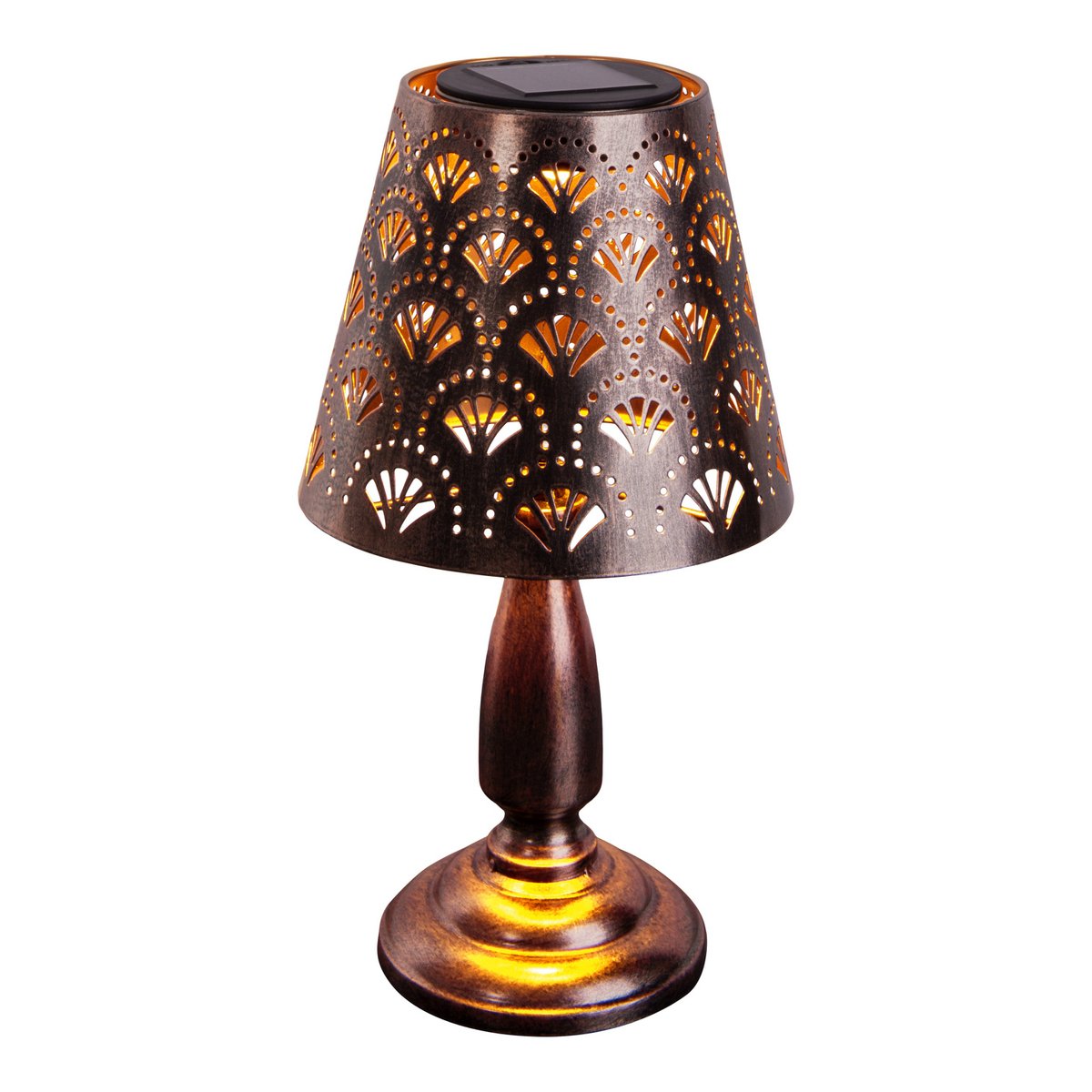 LED -zonnetafels "Elsa" - metalen tafellamp buiten in Altmessing, met geïntegreerde LED's