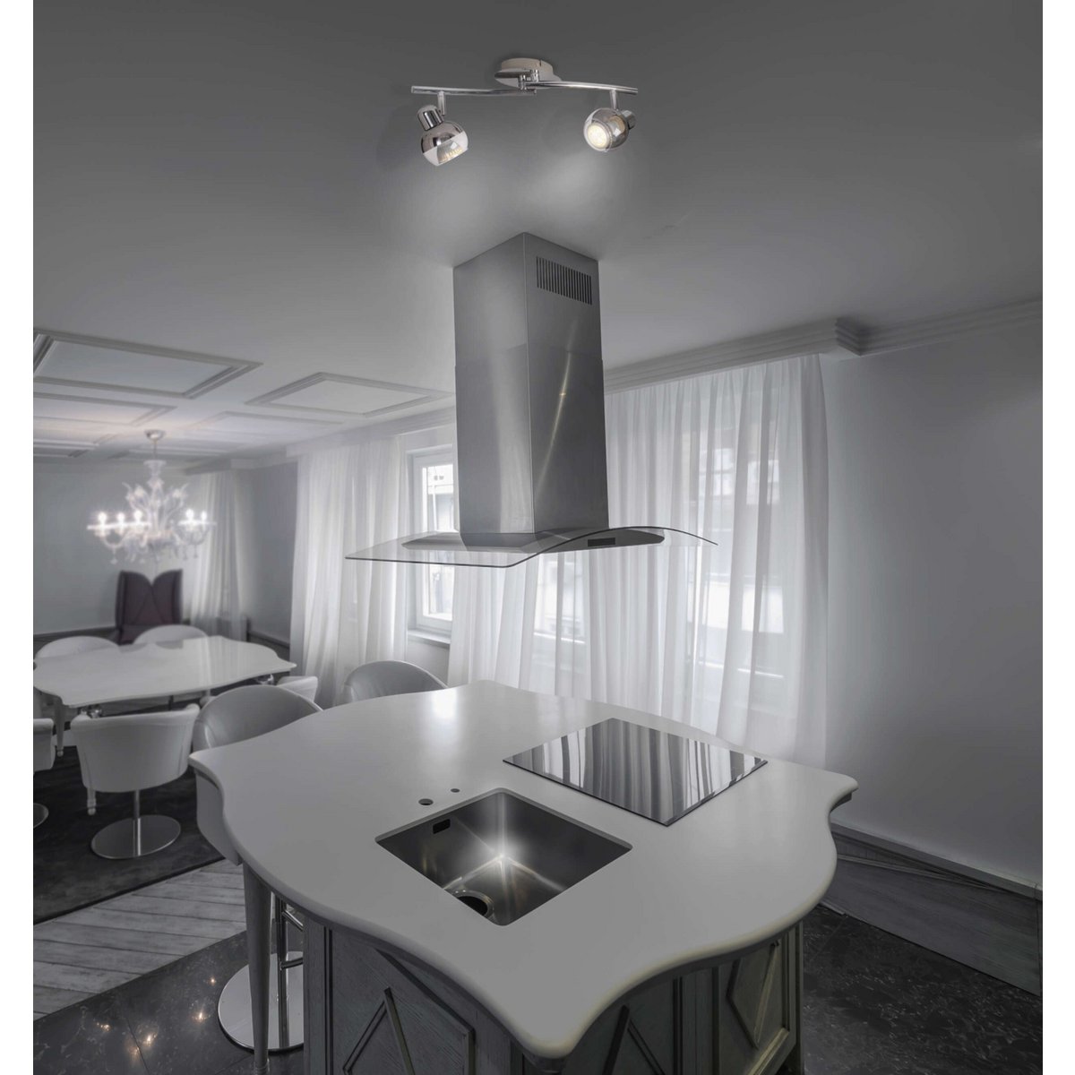 2 LED wand- en plafondlampen "Boccia"