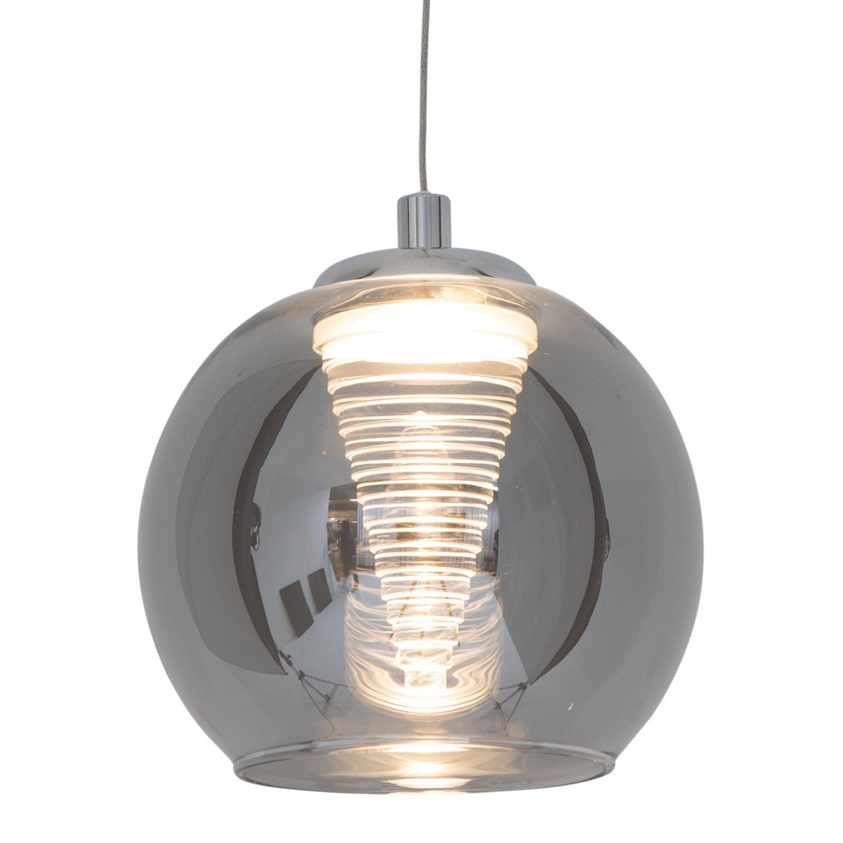 LED -hanger lamp "vaso", hanglamp gemaakt van metaal en glas in antraciet, met stevig ingebouwde LED's, hangende lamp voor eetkamer en woonkamer met een Øvon 14,5 cm.