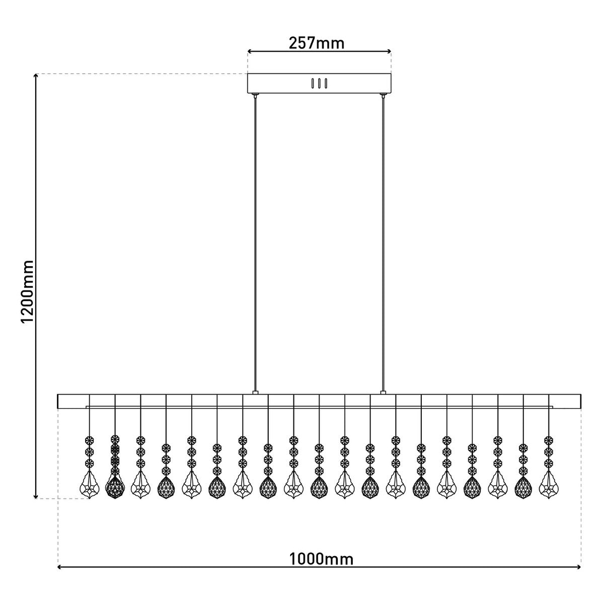 Led hanglamp "nobilis" lengte ongeveer 100 cm, gemaakt van metaal en plastic in goud, met stevig geïnstalleerde LED's, verlichting voor woonkamer, eetkamer of kantoor