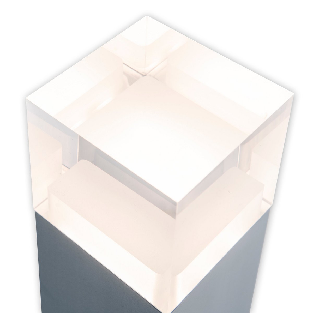 LED Outer Socket Light "Leah" gemaakt van metaal en plastic in stalen blanke, geïntegreerde LED, padlichten