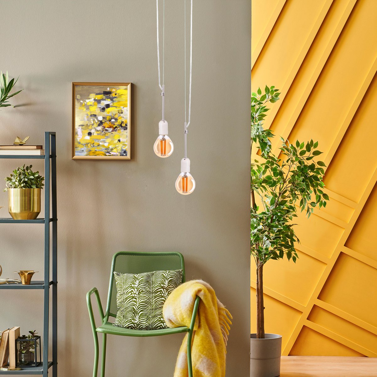 5-set LED-lamp met E14 versie 4 watt, gemaakt van metaal en glas, barnsteen