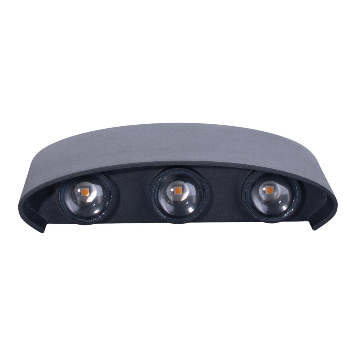 LED Outer Wall Lamp "Auron", gemaakt van metaal in antraciet, met geïntegreerde LED