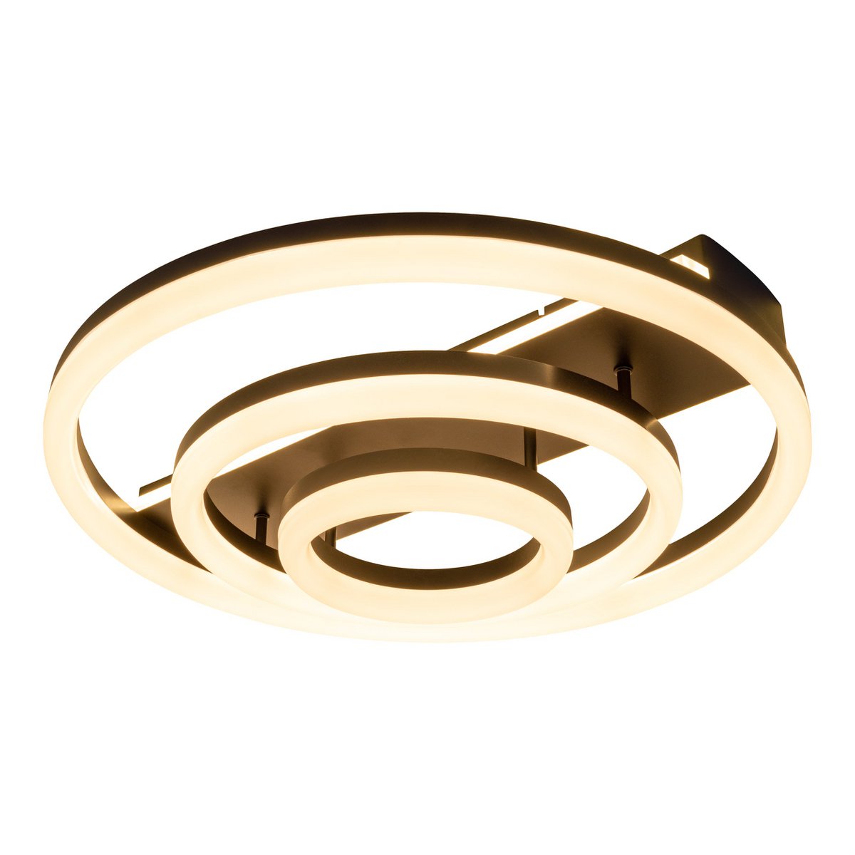 LED CCT-plafondlicht "Circulo" gemaakt van zwart metaal en zandkleurig plastic Ø 60 cm