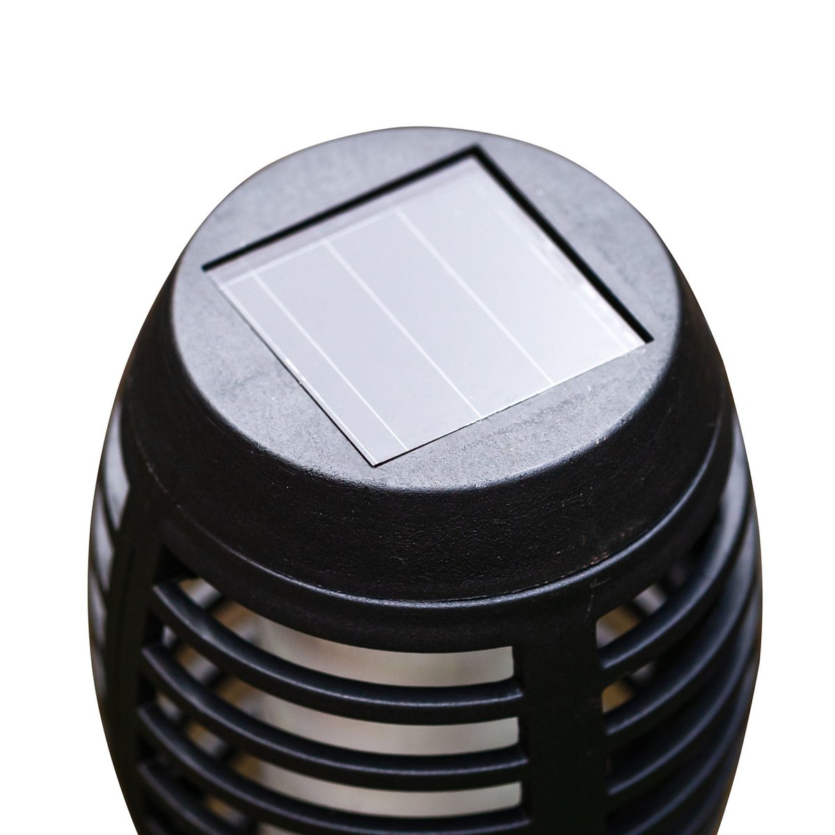 5 Set LED -aarde spies "Torch" 45 cm gemaakt van grijs plastic, met geïntegreerd LED, zonnelampje voor buiten