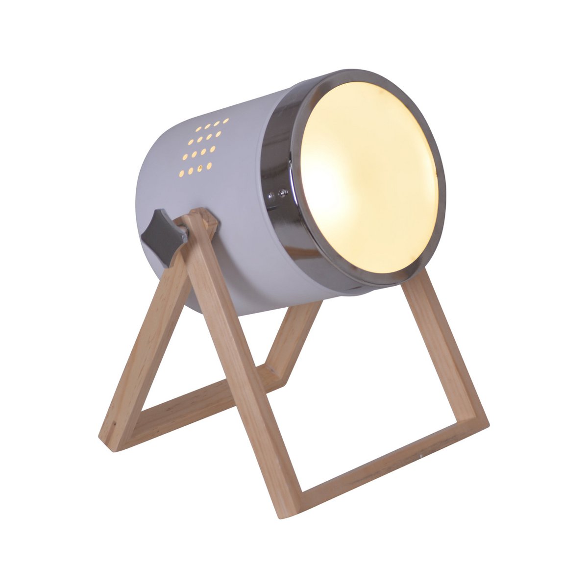 Tafellamp "Tim" gemaakt van wit metaal en verzadigd plastic, met E27 -aansluiting, tafellamp voor binnen, 28 cm hoog