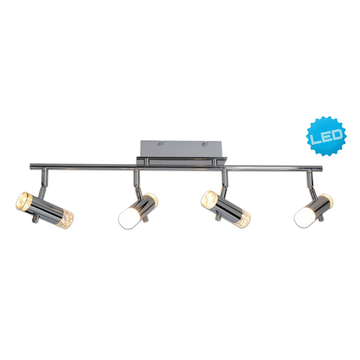 LED -plafondlicht "Garda" 66 cm lang, met geïntegreerde LED's, gemaakt van chroom -gekleurd metaal en acryl