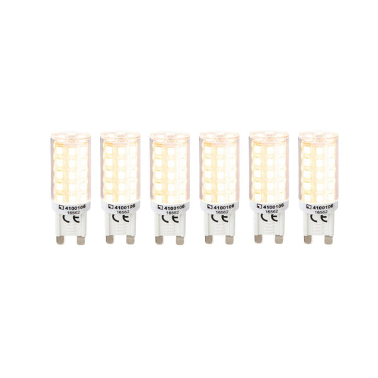 6-set LED-lamp G9, 3,5 watt, gemaakt van plastic, warm wit