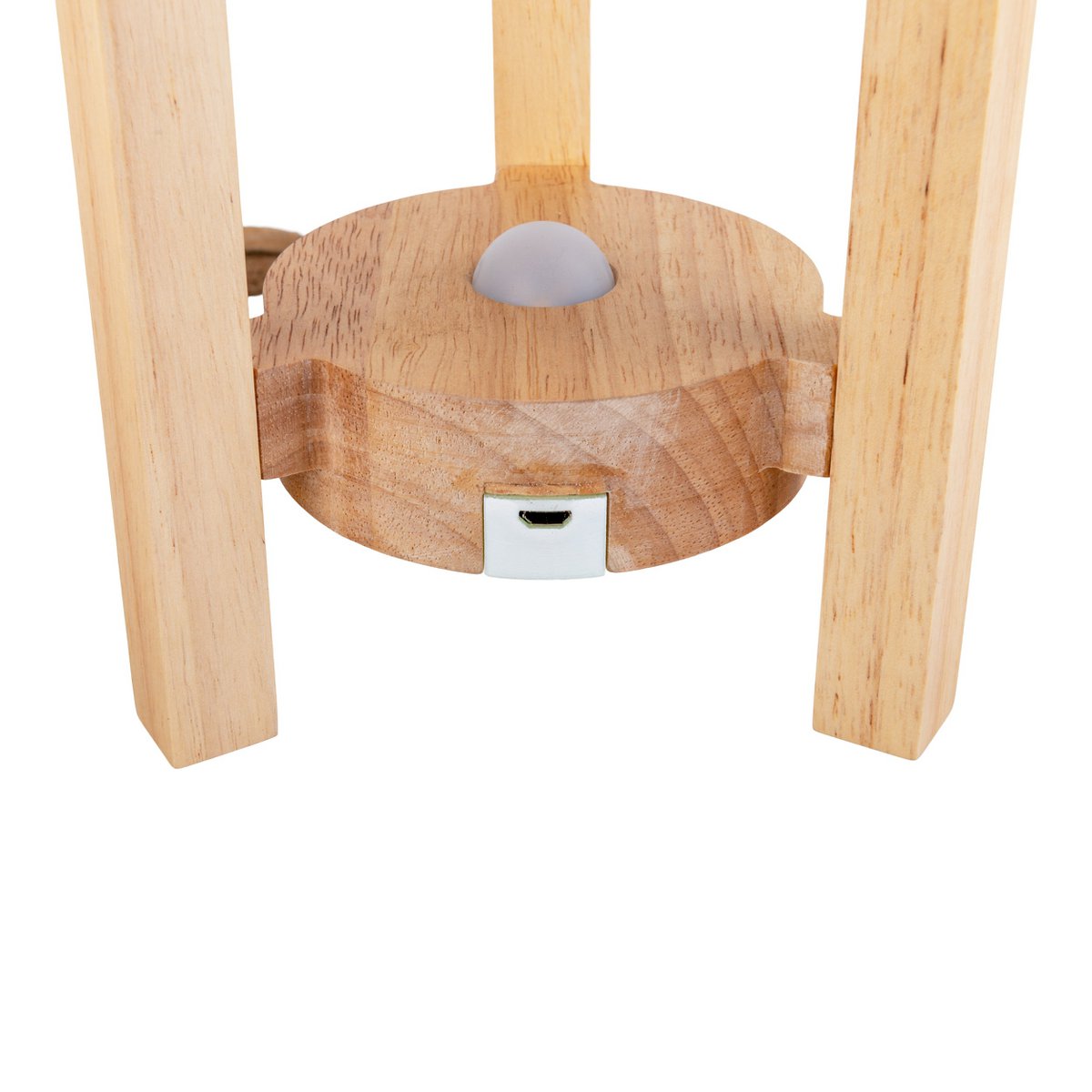 Ackitical Lamp "Madita" 19 cm hoog, in wit/natuur, met geïntegreerde LED, dimbaar met aanraaksensor