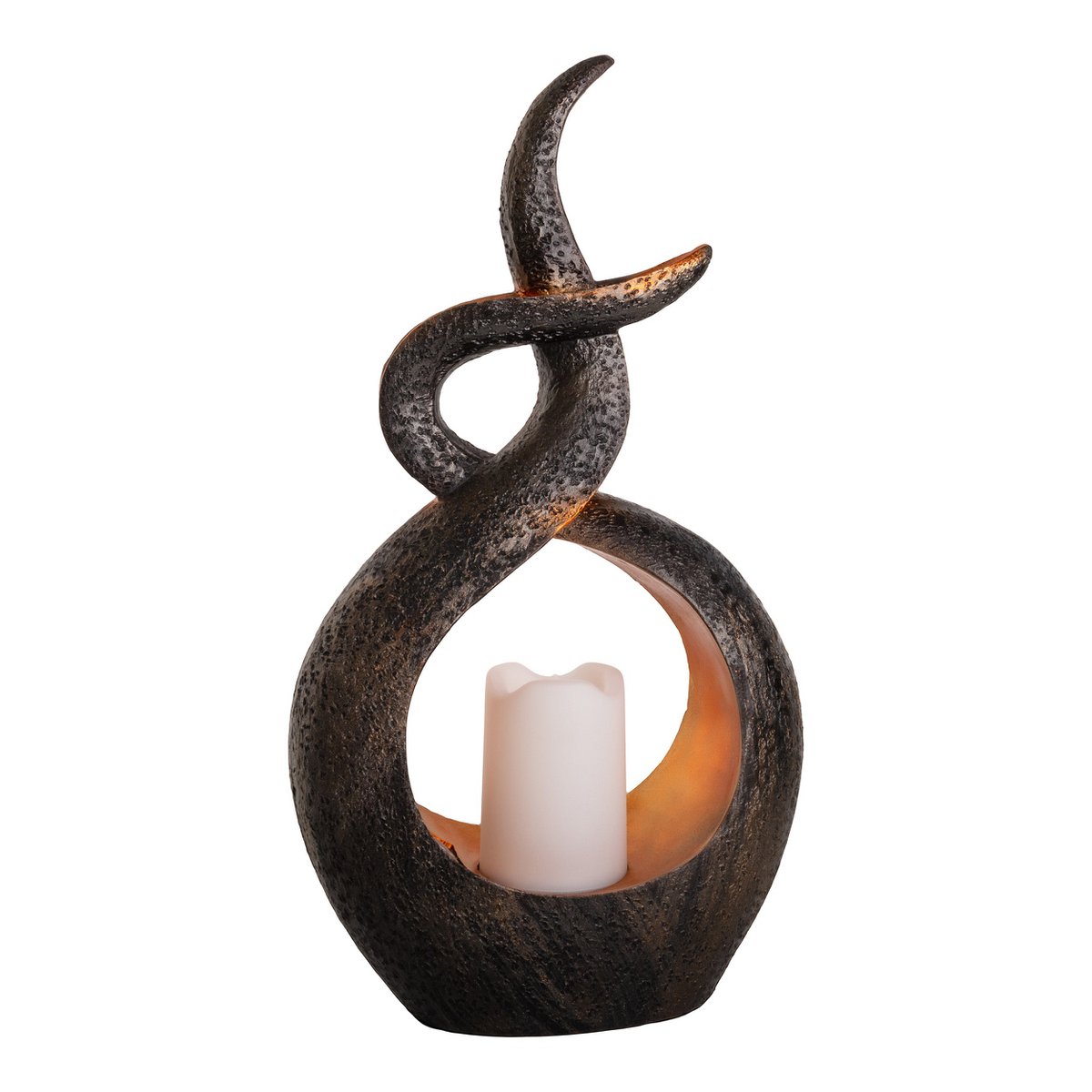 LED Solar Decol Light "Candle Flame", voor buiten, bruin plastic, geïntegreerde LED.