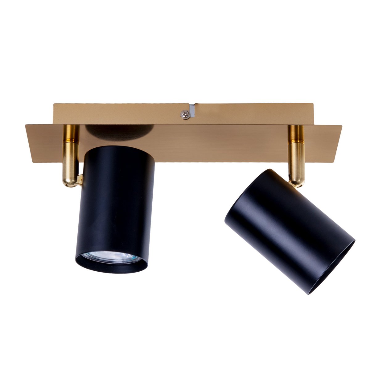 Muur- en plafondlamp met 2 zitplaatsen "Frida" in metalen zwart / goud, plafond schijnwerpers, GU10, plafondlamp voor eetkamer, woonkamer, gang of kantoor, 24 cm lang