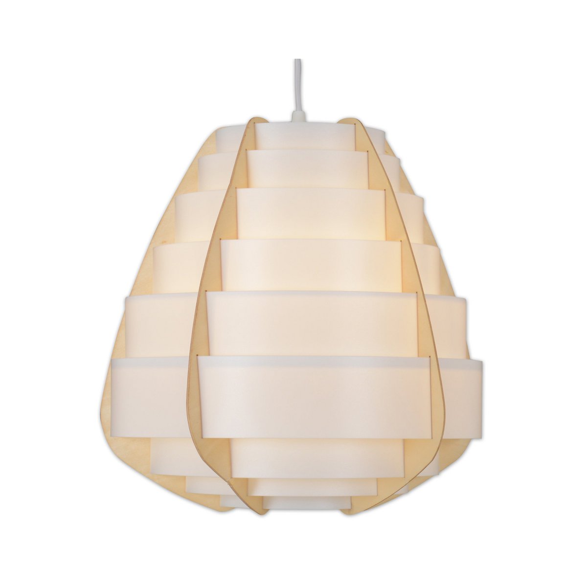 Hanglamp "Malmö", hanglamp gemaakt van plastic in beige, E27 -aansluiting, voor eetkamer, woonkamer, gang of kantoor, met een Ø37 cm
