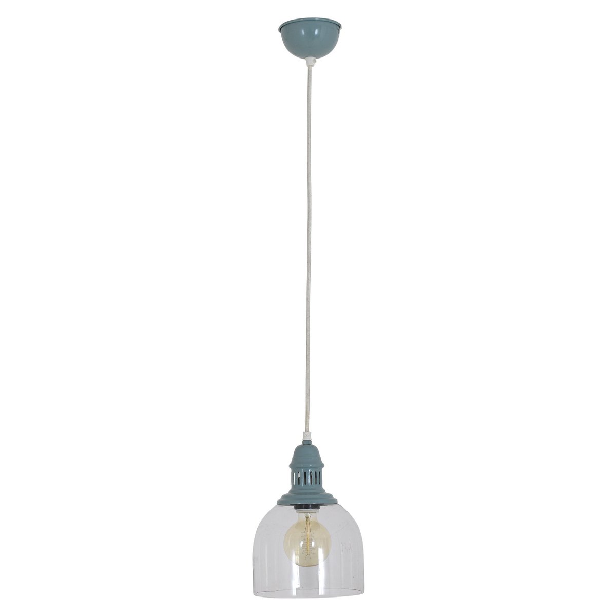 Glazen hanglamp "Mumbai", retro klassiek gemaakt van metaal en glas in groen, E27