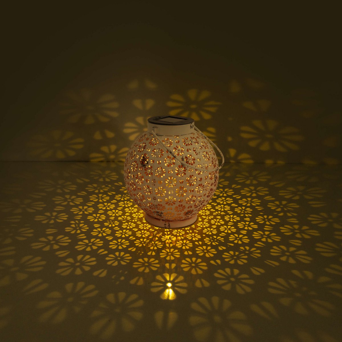 2 Set LED Decoratie Zonnelicht Ø 18 cm Buiten Decoratie gemaakt van metaal in wit met geïntegreerde LED's