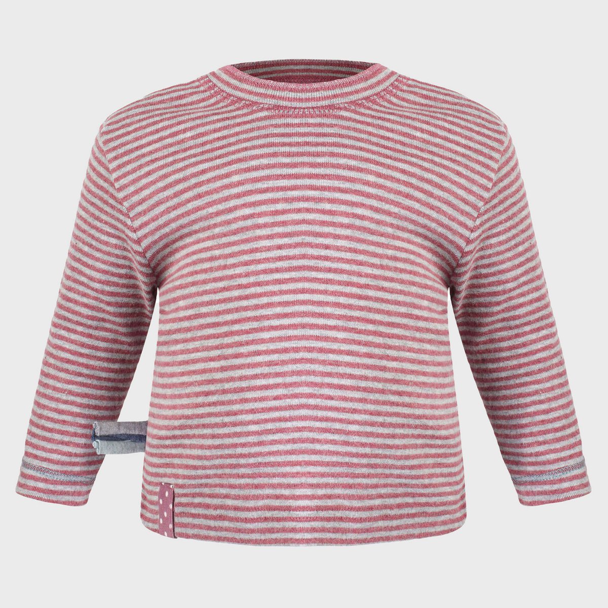 OrganicEra biologische baby-l/s-t-shirt, bordeaux gestreept