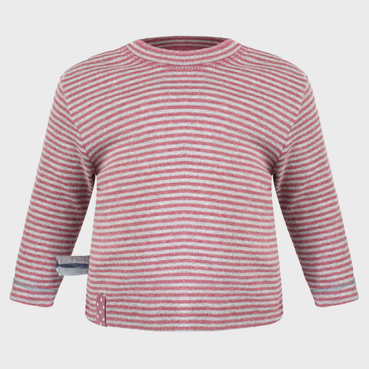 OrganicEra biologische baby-l/s-t-shirt, bordeaux gestreept