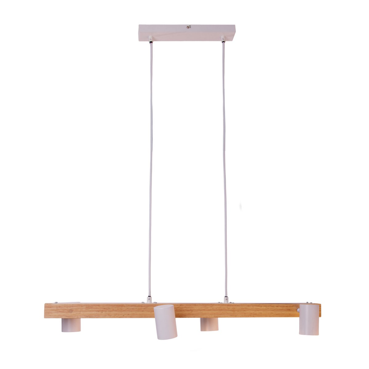 4 hanglamp "Frida" wit, hangende lamp, metaal, wit, GU10, hanglamp voor eetkamer, woonkamer, gang of kantoor, 80 cm lang