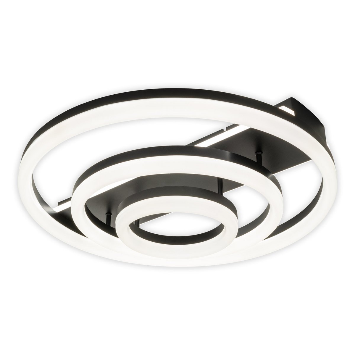 LED CCT-plafondlicht "Circulo" gemaakt van zwart metaal en zandkleurig plastic Ø 60 cm