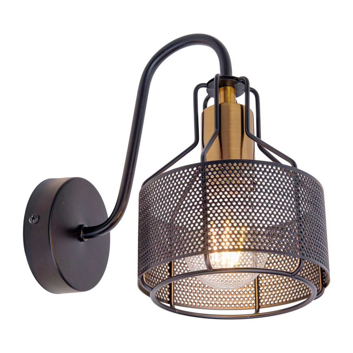 1er Wall Lamp Spot "Foro" gemaakt van metaal in het zwart, met E27 -versie, ongeveer 22 x 13,5 x 23 cm. Stijlvolle verlichting voor woonkamer, eetkamer of keuken.