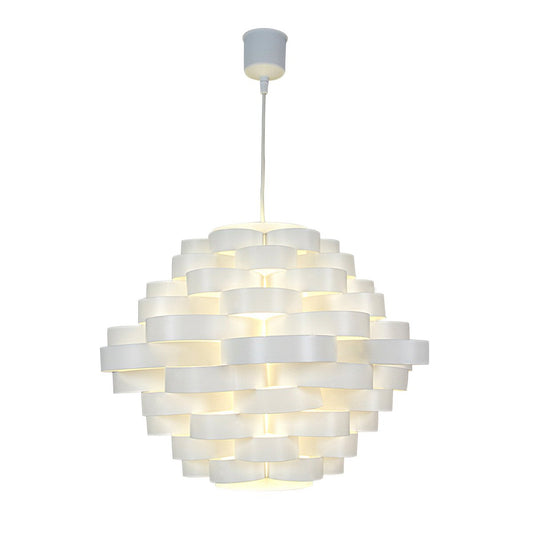 Hanger lamp "witte lijn" gemaakt van plastic in wit, e27, Ø 55 cm