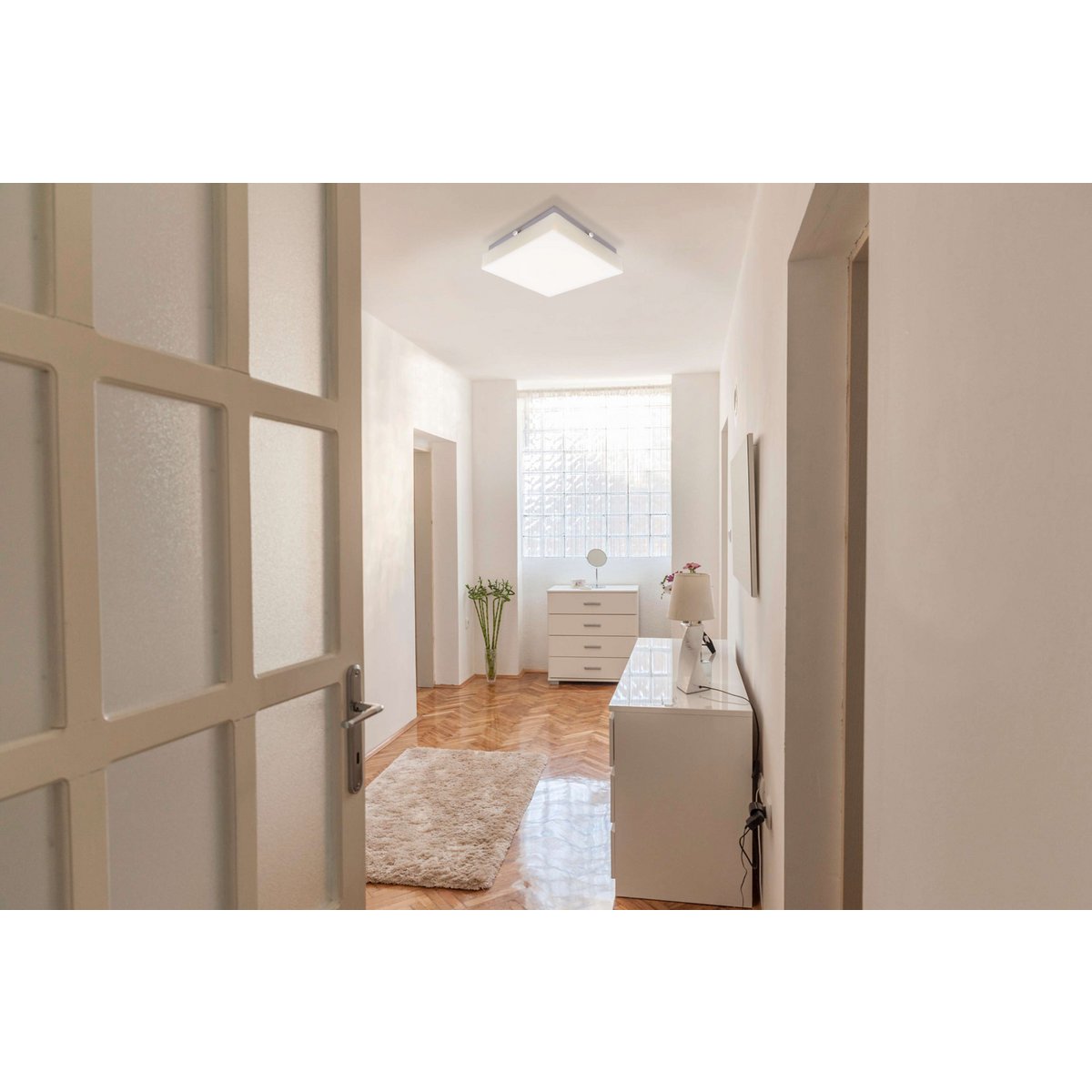 LED -plafondlamp "Trondheim" met sensor, 25 x 25 cm, met stevig gebouwd -in LED