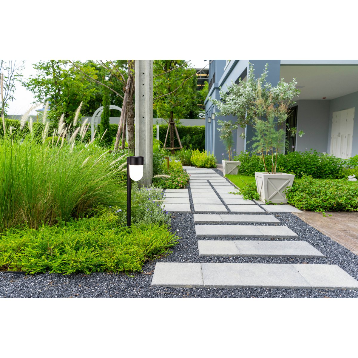 2 Set LED LED -zonne -spies "Sina" 47,2 cm hoog, plastic in zwart en wit, geïntegreerd LED, warm wit