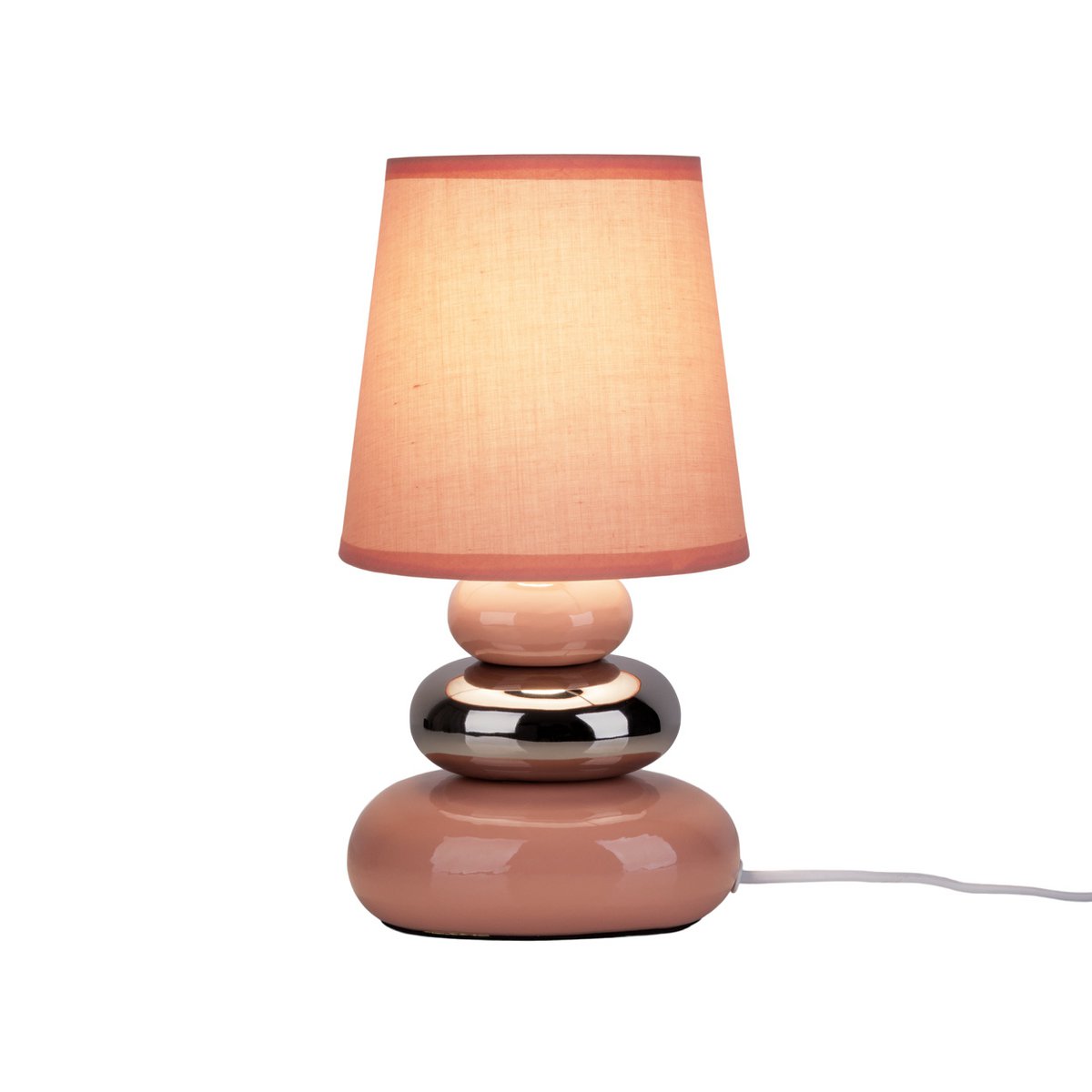 Keramische tafellamp "Stoney" Pink - Classical - Table Lamp - - Rosé/Salmon - E14 - Geen informatie