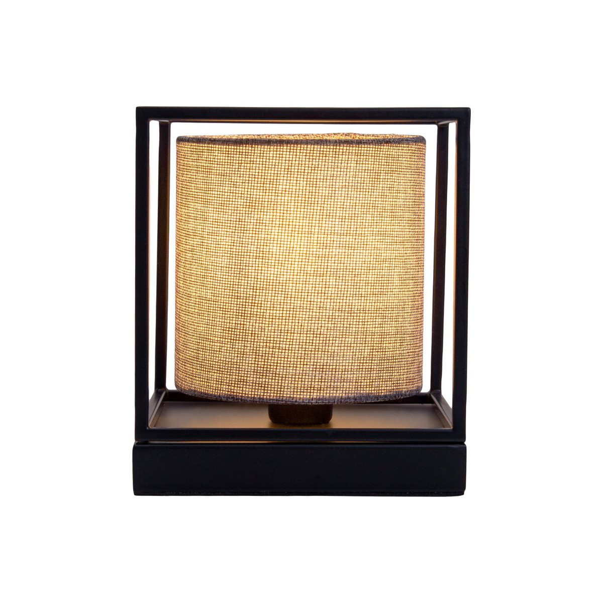 Tafellicht "Beta" grijs gemaakt van metaal met stofscherm in grijs, met E14 -aansluiting, lamp voor woonkamer, eetkamer, gang en kantoor, 15 x 15 x 17 cm