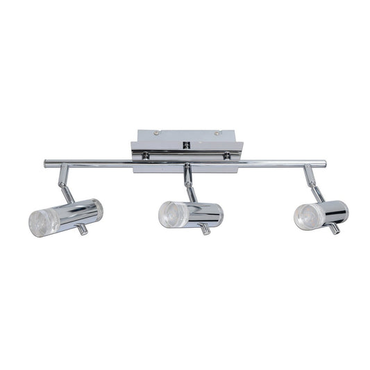 LED -plafondlicht "Garda" 46 cm lang, met geïntegreerde LED's, gemaakt van chroom -gekleurd metaal en acryl