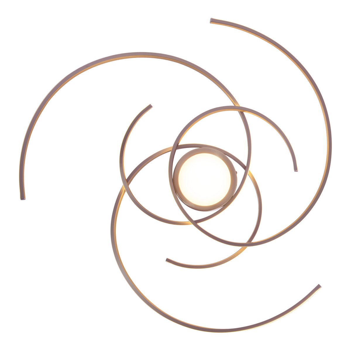 LED-plafondlamp "Radon" in satijnen nikkel gemaakt van metaal en plastic, met stevig ingebouwde LED's Ø 57 cm