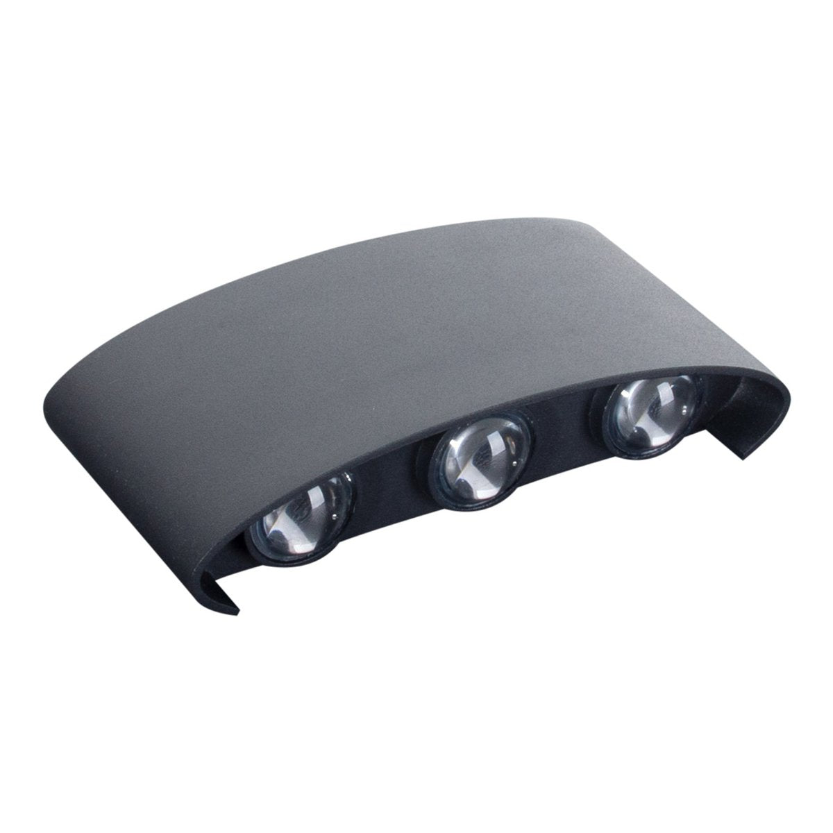 LED Outer Wall Lamp "Auron", gemaakt van metaal in antraciet, met geïntegreerde LED