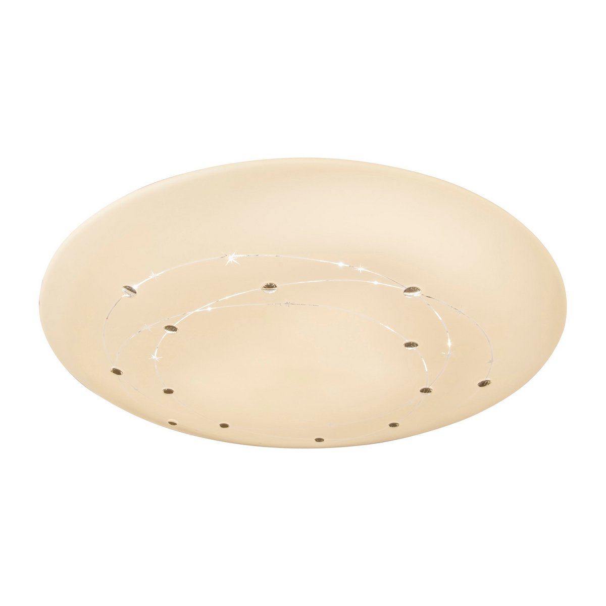 LED -plafondlamp Lissabon met kristaleffect, plafondlamp, metaal en plastic, wit, geïntegreerde LED, verlichting voor woonkamer, kantoor of gang