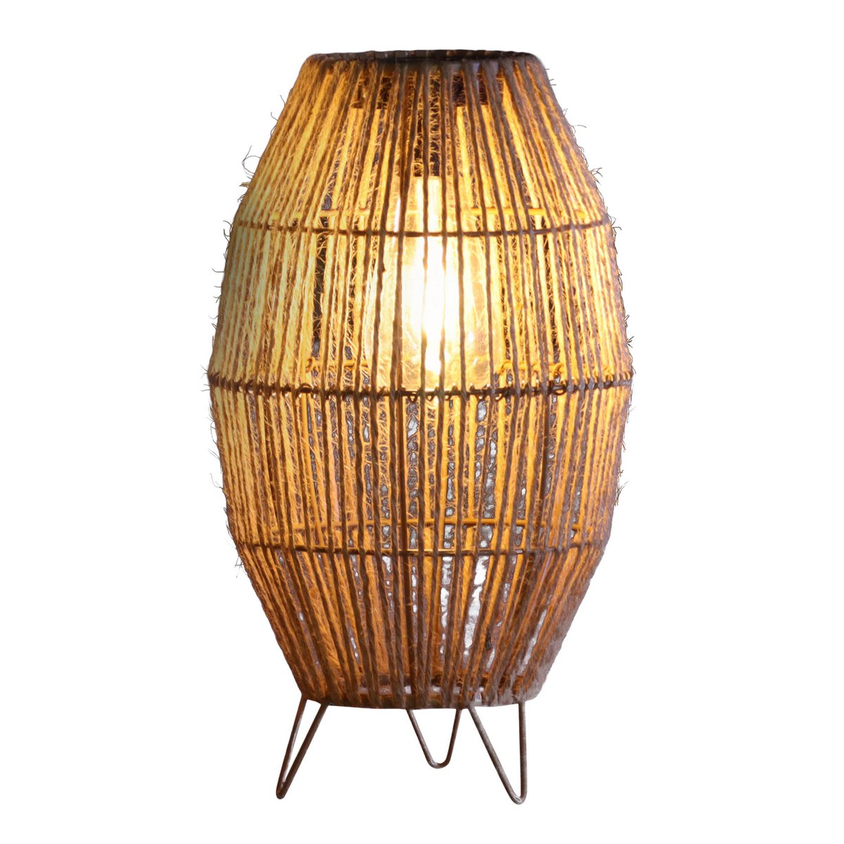 LED Solar Lamp "Korbinian" voor tuin en terras, buitenkaas gemaakt van metaal, plastic en jute in de natuur, stevig gebouwd -in LED's, zonnelamp voor de tuin 34 x 19,58 cm