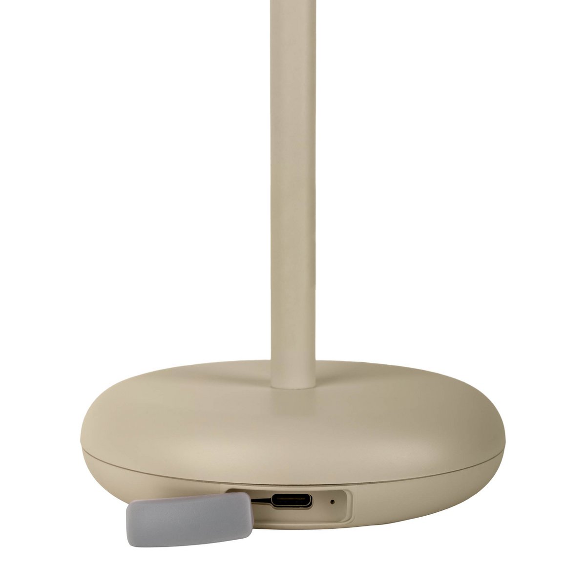 Noteloze tabletlicht "Pasi" voor buiten en binnen, gemaakt van metaal en plastic in beige, dimable, met aanraking en geheugenfunctie, ca. 26 cm hoog