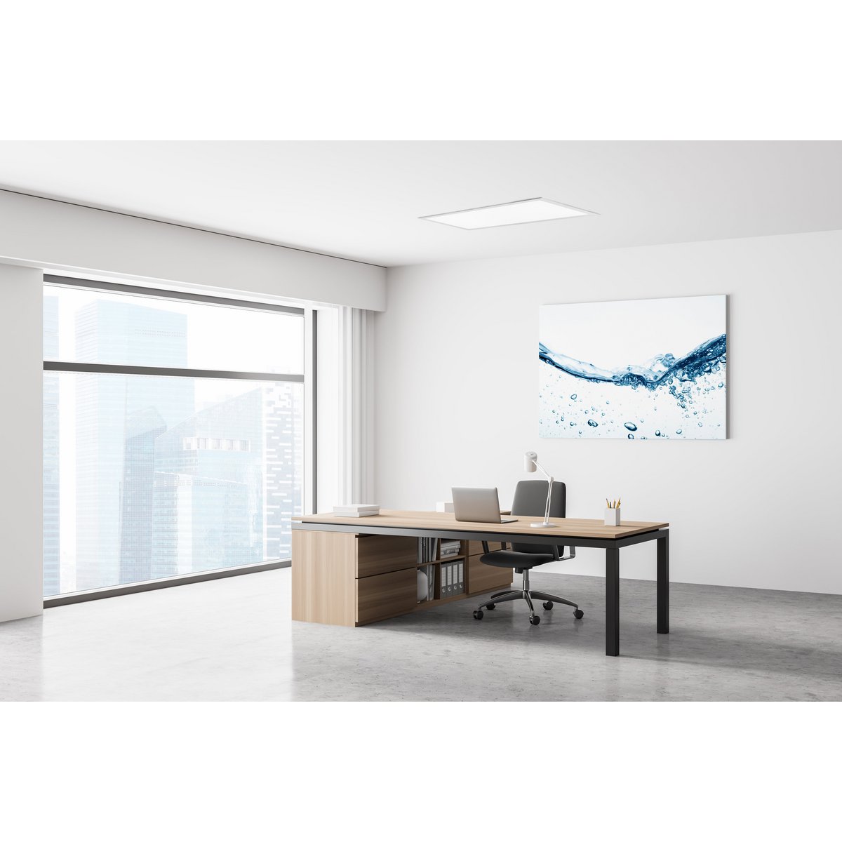 LED -assemblagepaneel "Nicola", montagelamp gemaakt van metaal en plastic met stevig ingebouwde LED's in neutraal wit, paneel voor interieurs 29,5 x59,5 cm