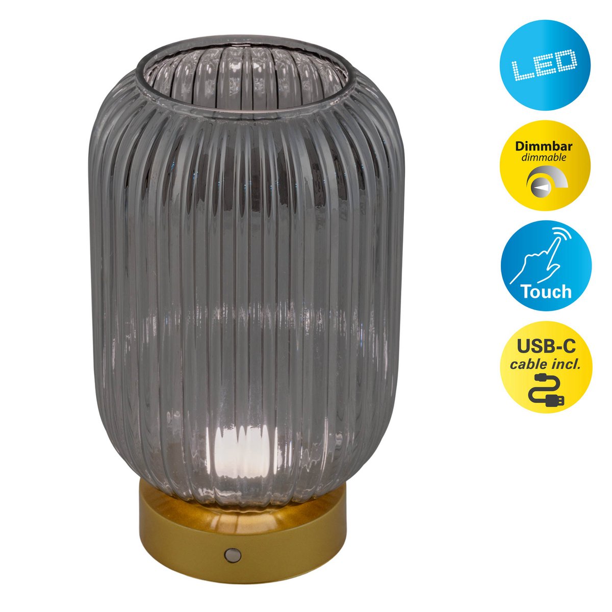 Ackitical Lamp "Luise" goud, klassiek, goud, met geïntegreerde LED, warm wit