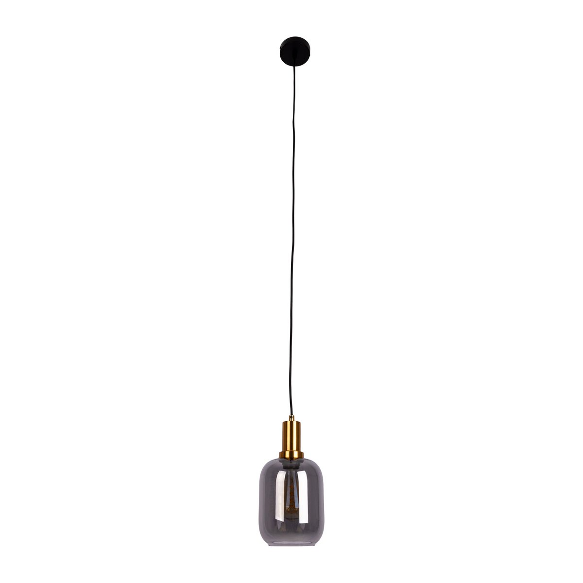 1-pendelende lamp "fumo", hanglamp gemaakt van metaal en glas in zwart, met E14-aansluiting, voor eetkamer, woonkamer, gang of kantoor, hangende lamp 150 x 20 cm