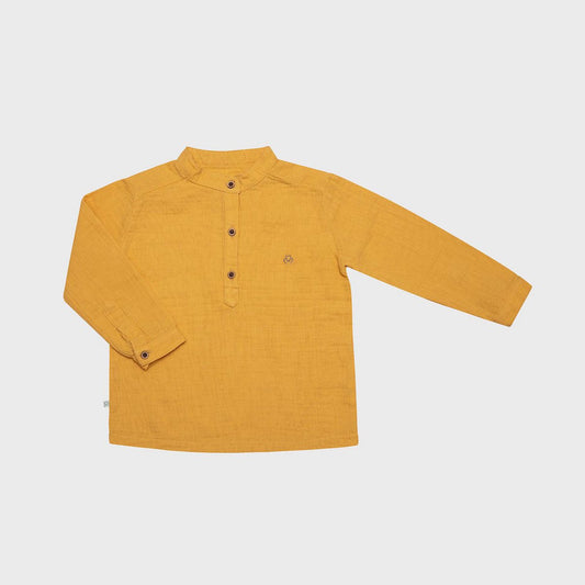 OrganicEra Biologisch Mousseline L/S Kindershirt, Mosterd