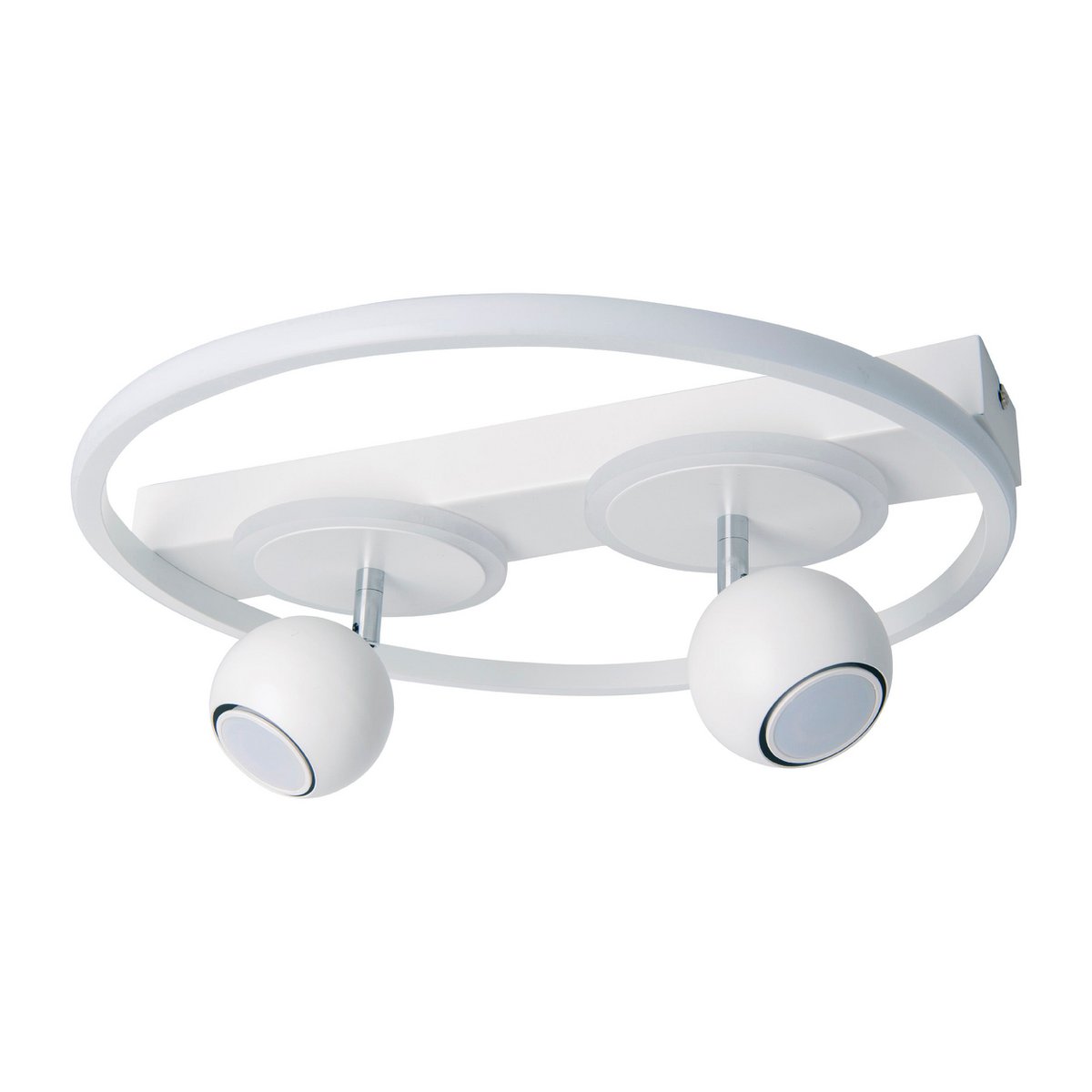 2 Spot LED -plafondlamp "Ronda" Ø 40 cm, gemaakt van metaal en plastic, wit, GU10, vlekken binnen