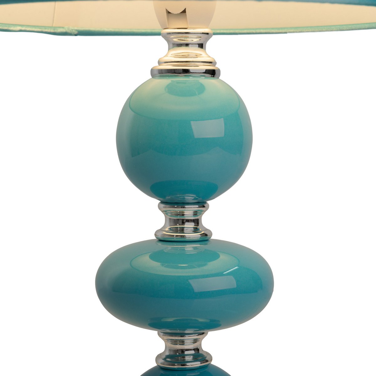 Keramische tafellamp "araga" 36 cm hoog, tafellamp gemaakt van metaal, keramiek, met tekstbladen, turquoise, met E14 -aansluiting, verlichting voor eetkamer, woonkamer, gang of kantoor