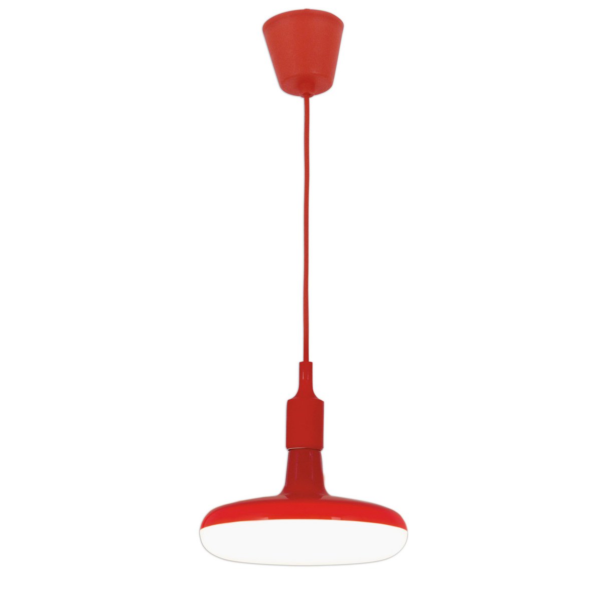 Hanglamp "UFO" LED -rood, hangende lamp gemaakt van plastic met E27 -aansluiting inclusief lamp