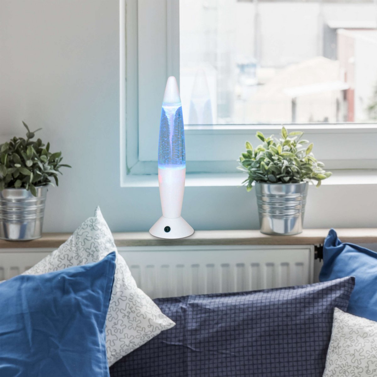 LED -tafellicht "Tornado", de decoratie gemaakt van metaal en plastic, ca. 36 cm hoog, met stevig ingebouwde LED's, doneert kleurrijk licht, voor woonkamer, kantoor, kinderkamer of nachtkastje