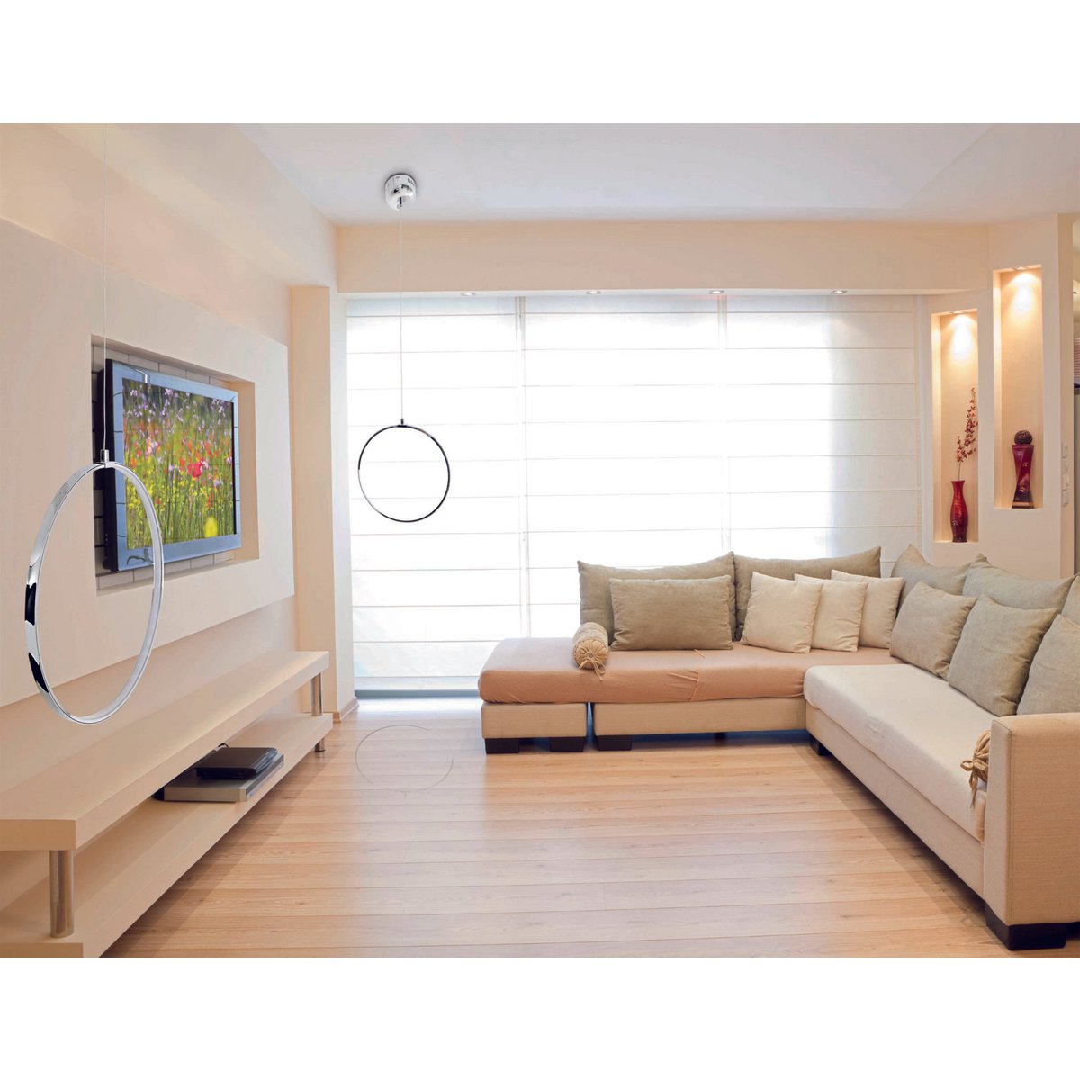 LED-plafondlicht "luslijn" gemaakt van metaal in stalen blank en plastic, stalen blank, ca. 60 cm lang, met stevig ingebouwde LED's, verlichting voor woonkamers en kantoor