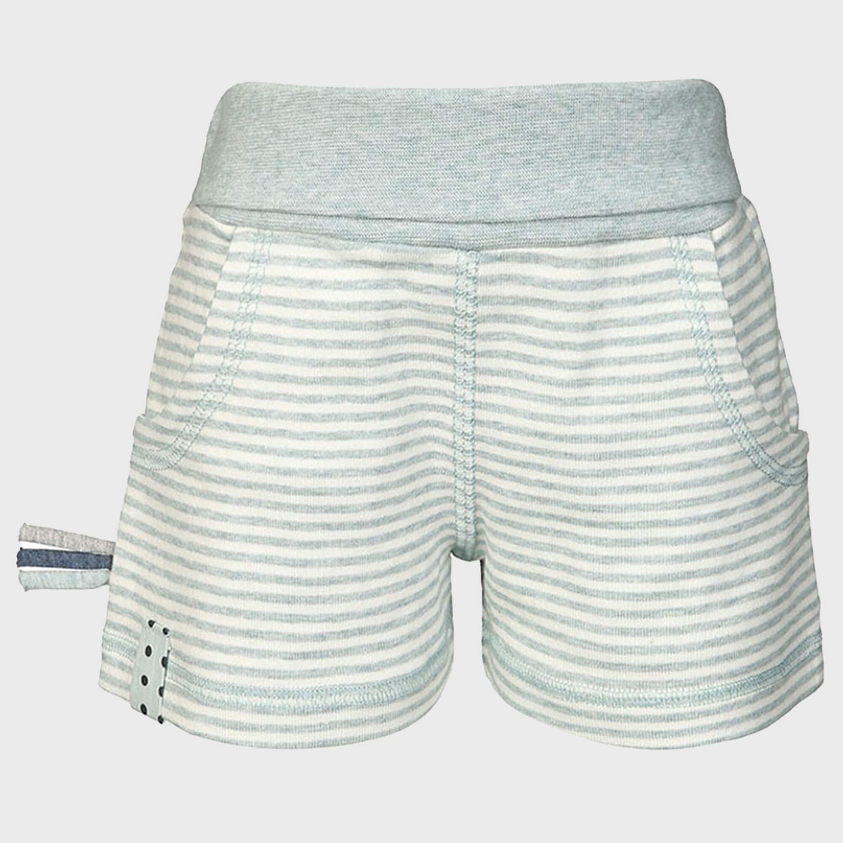 OrganicEra biologische babyshort, aqua gestreept