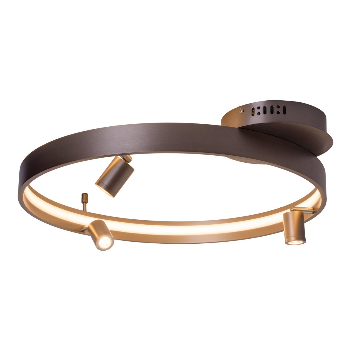 LED -plafondlamp "Tristan", moderne metalen plafondlamp en plastic in stalen blanco, de LED's zijn stevig geïnstalleerd. Met ongeveer 58 cm Øthie ideale verlichting voor woonkamer, eetkamer of keuken.