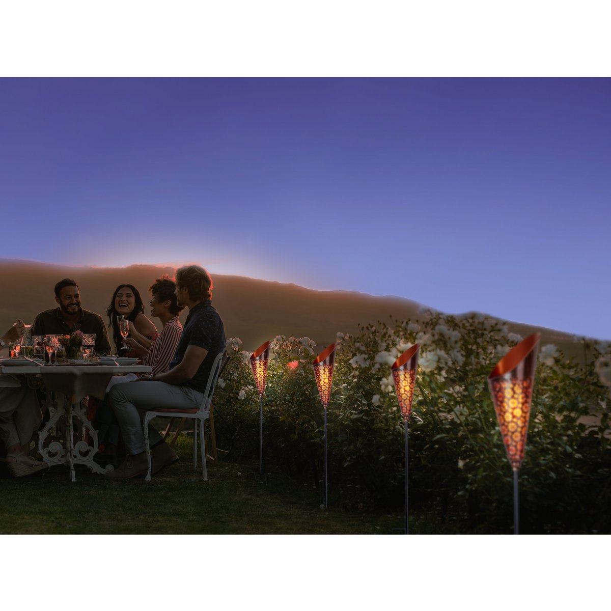 Led Solar-Eerdspieß "Torch" buiten-Serdspieß gemaakt van metaal en plastic in koper, met geïntegreerde LED