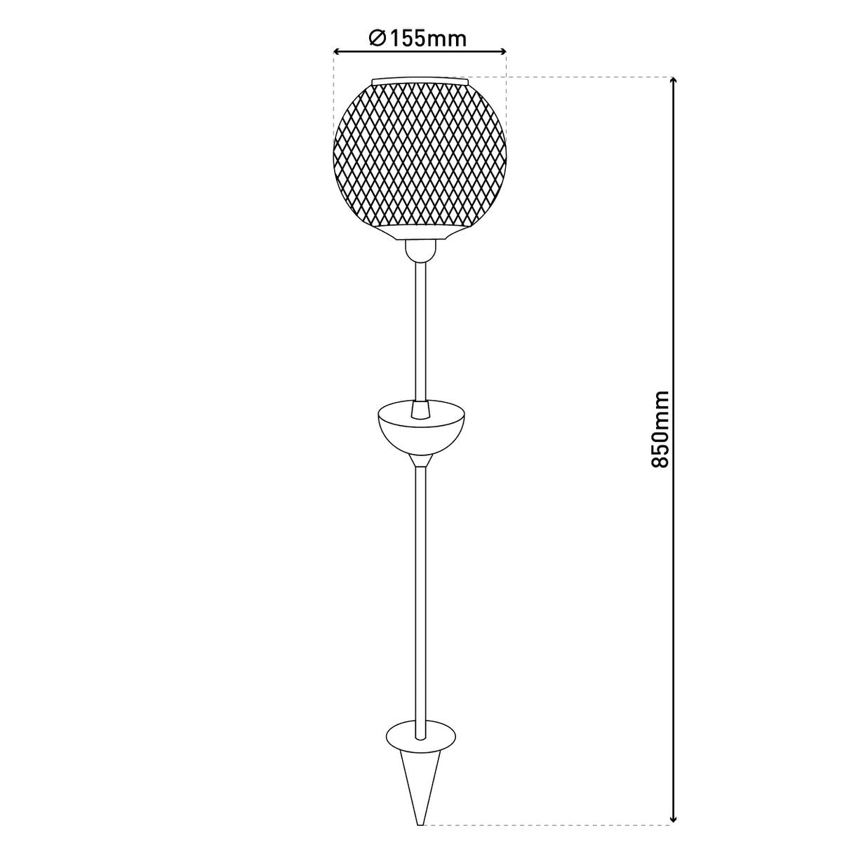 Led Solar-Eerspieß "Geli", voor buiten, metaal en plastic aarde spies in het zwart, met geïntegreerde LED