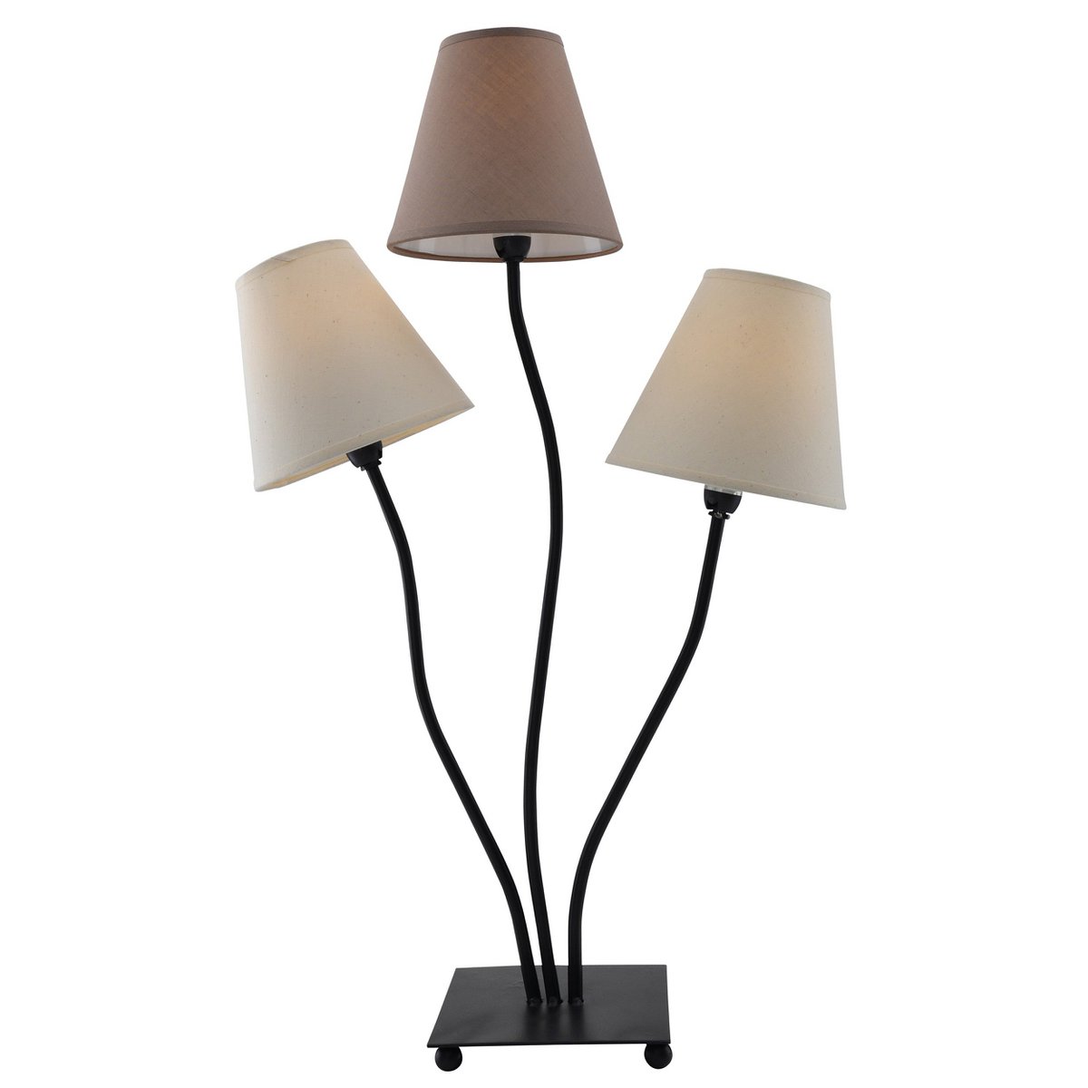 Textiellamp 3-flame "boho" ", tafellamp in beige/bruin, met E14-aansluiting, voor eetkamer, woonkamer, gang of kantoor, 67 cm hoog