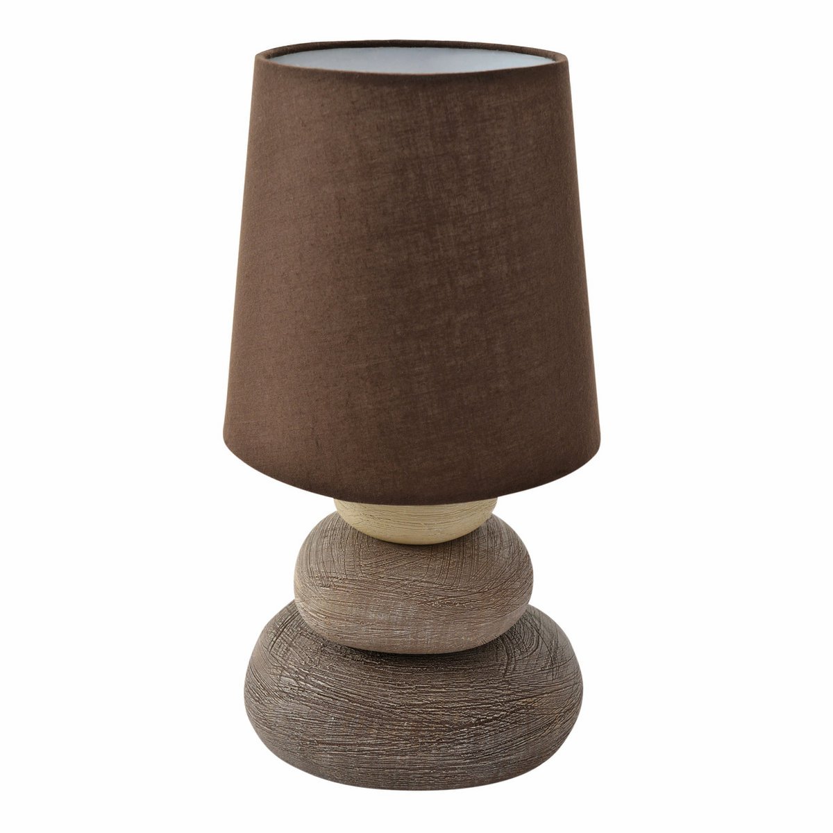 Keramische tafellamp "Stoney", keramische tafellamp in bruin, met E14 -aansluiting, tafellamp voor eetkamer, woonkamer, gang of kantoor, of als een bedlamp, 31 cm hoog